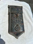 Antique Cast Iron No 2 Mail Box Floral Design Wall Mount Griswold Style Peep. Fixed Price $100.00.