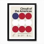 Mid Century Circuit Of The Americas Framed Wall Art Poster Canvas Print Picture. Fixed Price $47.22.