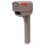Gentry Mocha, Medium, Plastic, All-in-one Mailbox And Post Combo. Fixed Price $101.81.