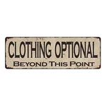 Clothing Optional Vintage Rustic Signs Wall Art Tin Plaque Decorat.... Fixed Price $39.92.
