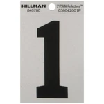 Hillman 840780 Black/silver Mylar Self-adhesive #1 Number 3 In. (pack Of 6). Fixed Price $7.43.