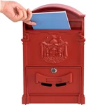 Rust-resistant Locking Wall Mailbox Vintage Red, Large Capacity Outdoor Decor. Fixed Price $77.99.