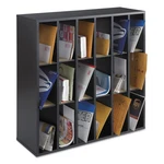 Safco 7765BL 33.75" X 12" 32.75" Stackable Wood Mail Sorter W/ Div - Blk New. Fixed Price $161.72.