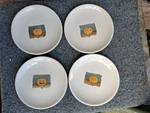 Rae Dunn 4X Desert/appet Plates Halloween Jack Lantern Pumpkin Carving 1,2,3,4. Fixed Price $25.99.