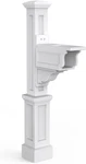 Dover White Single Arm Mail Post With Hardware - 56.5" Tall. Fixed Price $204.99.