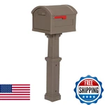 Architectural Mailboxes Grand Haven & Post Kit, GHC40MAM, Mocha, Xl. Fixed Price $164.99.