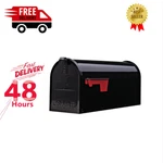 New- Gibraltar Mailboxes Classic Medium, Steel, Post Mount Mailbox, Blackopens. Fixed Price $24.69.