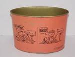 Vintage Snoopy Comic Strip Desk Letter Holder Metal Pail - C1950. Fixed Price $40.00.
