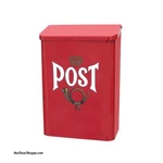 Traditional Red Swedish Danish English Wall Mount Metal Post Mailbox With Decal. Fixed Price $119.00.