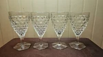 4 Fostoria Whitehall Cubist Hex Water Wine Glasses Goblets Stemware 8 Oz. Fixed Price $34.87.