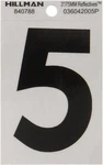 Self-adhesive Numbers 6 Pack #5 -mylar Reflective Silver & Black 3"-HILLMAN. Fixed Price $8.99.