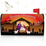 Blosssound Christmas Magnetic Mailbox Cover Xmas Nativity Scene Red. Fixed Price $14.76.