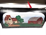 Mailbox Hand Painted Country Tractor Barns Rooster/chicken Pond Signed Unique. Fixed Price $132.78.