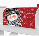 Black & Red Snowman Winter Standard Mailbox Cover- Custom Decor. Fixed Price $16.99.