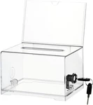 Clear Acrylic Donation With Lock, Ballot Suggestion Boxes Transparent. Fixed Price $18.43.