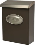 Gibraltar Mailbox Medium, Vertical, Wall Mount, Locking, Bronze W/satin Nickel. Fixed Price $44.99.