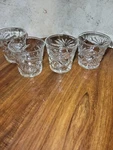 Set Of 4 Early American Prescut Whiskey Glass Crystal Barware Party Wedding. Fixed Price $24.00.
