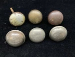 Set Of 6 Antique Architectural Salvaged Steel / Brass Door Knobs. Fixed Price $15.00.