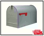 Stanley Gray, Extra Large, Steel, Post Mount Mailbox Gibraltar Rural. Fixed Price $45.40.