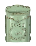 Aqua Embossed Tin Post Box With Distressed Finish. Fixed Price $55.45.