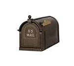 Bronze Post Mount Mailbox, Large, Keeps Dry, Heavy Duty For Rural. Fixed Price $23.99.