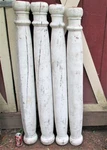 4 Antique Primitive Architectural Home Garden Wood Baluster Post Stand Columns. Fixed Price $750.00.