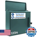 Serenelife Outdoor Wall Mailbox 0.46 Cubic Ft Locking Easy Installat. Fixed Price $66.07.