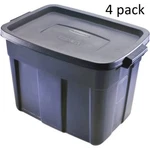 Rubbermaid Rough Neck Rugged Tote Storage Box Container Blue, 18-GALLON 4 Ct. Fixed Price $160.00.
