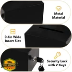 Linsiron 3PCS Black Tip Jar - Donation Box With Lock And Slot. Fixed Price $44.99.