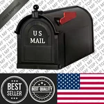 Black Post Mount Mailbox, Large, Keeps Dry, Heavy Duty For Rural. Fixed Price $23.14.