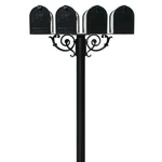 Qualarc, Hanford Quad Post With Scroll Supports Base 8, No Address, In Black. Fixed Price $945.00.