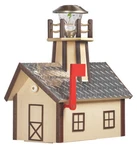 Amish-made Poly Solar Lighthouse Mailboxes With Aluminum Diamond-plated Roofs. Fixed Price $339.00.
