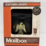 Southern Gemini Mailbox Vintage Black Metal Wall Mounted Newspaper Holder Nib. Fixed Price $29.00.