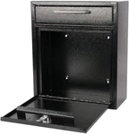 Steel Key Outdoor Mailbox, Locking Wall Mounted Large Black. Fixed Price $48.99.