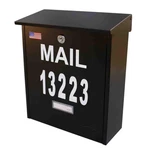 Wall Mount Locking Mailbox - Black Large Capacity Security House Numbers Mail.... Fixed Price $42.07.
