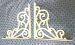 2 Steel Shelf Brackets Art Deco Style- New 8" Pair White. Fixed Price $26.95.