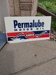 C.1950S Original Vintage Permalube Motor Oil Sign Metal Rack Topper Amoco Gas. Fixed Price $399.00.