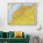1957 Map Of Kingdom Morocco Post-independence Cities, Roads & Geography. Fixed Price $160.00.
