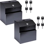 Sumrftn Suggestion Box With Lock And Slot 2 Pack Metal Wall Mounted Ballot Compl. Fixed Price $58.49.