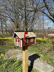 Wooden Barn Mailbox With Durable Vinyl Shake Roof SB201 Red. Fixed Price $125.00.