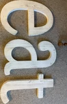 Hobby Lobby White Distressed Rustic Mdf "eat" Letter Wall Decor Set, 3PC. Fixed Price $16.99.