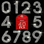 Locacrystal Bling Rhinestone Numbers Self-adhesive 1.57" 40PCS, White. Fixed Price $14.76.