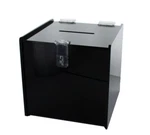 Small 6" Black Deluxe Donation Box Tip Jar Ballot Suggestion W/ Lock. Fixed Price $19.99.