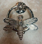 Decorative Solid Brass Dragonfly Ring Hardware Door Knocker Polished Nickel. Fixed Price $57.95.