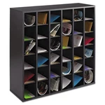 Safco 7766BL Mail Sorter 36 Compartment Black Wood 32.8" H. Fixed Price $331.93.