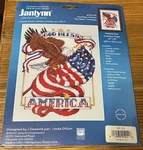 Janlynn God Bless America Cross Stitch Kit #023-0113 Patriotic Flag Eagle U.s.a.. Fixed Price $14.99.