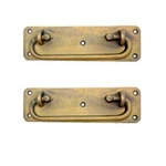 2 Narrow 43A Box Handles Chest Brass Trunk Pulls Antique Old Style 6" Solid. Fixed Price $71.84.