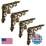 Nach Decorative Shelf Brackets 4 Pack Of 5 X 1.2 Inch Gold Cast Iron Wall. Fixed Price $50.80.