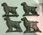 Vintage Cast Aluminum Irish Setter Dog Chain Link Fence Gate Topper Ornament X4. Fixed Price $95.00.