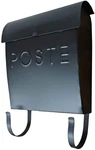 Nach Black Wall Mount Mailbox W/ Detachable Newspaper Holder French Euro. Fixed Price $95.06.